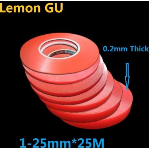 1mm-25MM *25M*0.2mm Thick Acrylic Adhesive Double Sided Tape for iphone Battery Phone Display Lens LCD Screen