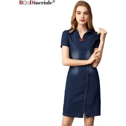 Модные джинсовые платья BOoDinerinle China At AliExpress
