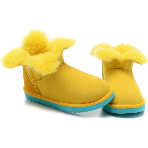 2020 Top Quality 100% Natural Fur Genuine Sheepskin Leather Snow Boots for Women Winter Shoes Warm Wool Long Snow Boots