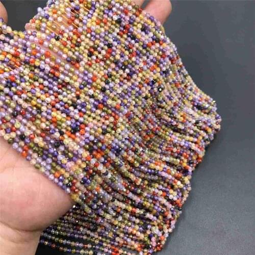 Small Natural stone beads tiny mixed zircon stone beads Round Small Loose Beads Jewelry Making Bracelet Necklace 2 3mm beads