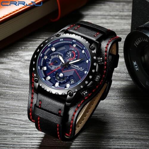 CRRJU 2158 Fashion Sports Quartz Watches Men Waterproof Chronograph Watches For Men Brand Luxury Male Clock