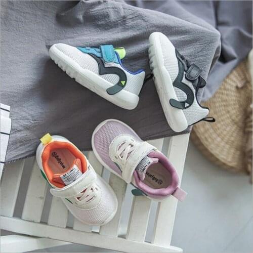 Childrens casual shoes 2021 spring new breathable mesh walking shoes boys' and girls' light casual shoes with soft soles