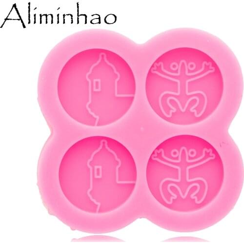 DY0888 Garitas from Puerto Rico/Flag Coqui Taino Stud Earrings silicone Mold, Resin Craft Mould for Epoxy Jewellery Making
