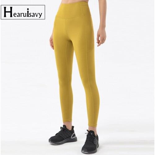 Stretchy Yoga Pants Women High Waist Running Leggings With Pockets Squat Proof Gym Tight Naked-Feel Athletic Fitness Leggins