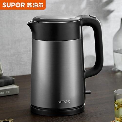 SUPOR 220V Electric Kettle Double-layer Anti Scalding Kettle Hot Kettle All Steel Seamless Inner Tank Electric Kettle 1.7L