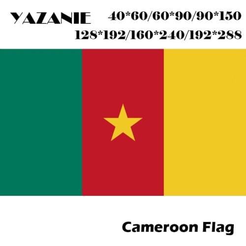 YAZANIE 60*90cm/90*150cm/120*180cm/160*240cm Cameroon Flags and Banners 3*5ft Cameroun Custom Football Flag Large Fabric Banner