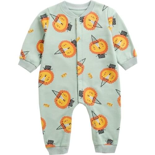 Spring Newborn Clothing Baby Rompers Cartoon Printing 100% Cotton Long Sleeve Infant Pajamas Kids Clothing Baby Girl Clothes