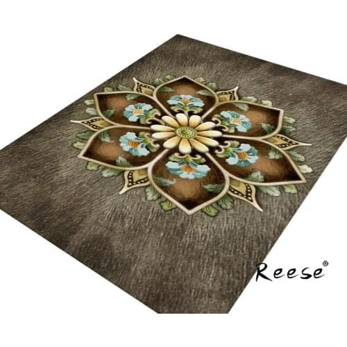 Reese Floral Area Rug Printed Carpets For Living Room Flower House Diningroom Hotel High Definition Pattern Anti Slip Easy Clean