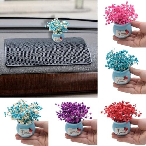 Creative Simulation Gypsophila Potted DIY Home Ornaments Fake Flowers With Mini Vase Car Decoration Wedding Party Decor Props
