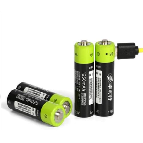 ZNTER AA 1.5V 1250mAh Rechargeable Battery USB Quick Charging Rechargeable Lithium Polymer Li-on Battery With USB Charge Cable