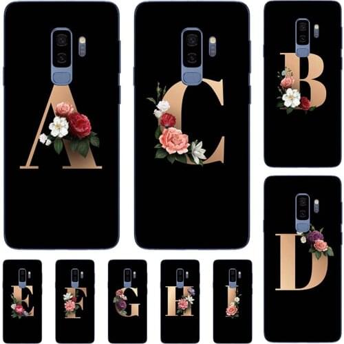 For Samsung Galaxy S9 Plus S9Plus S9 S 9 Case Cute Lovely Cartoon Pattern Flowers Black Letters Soft TPU Cover