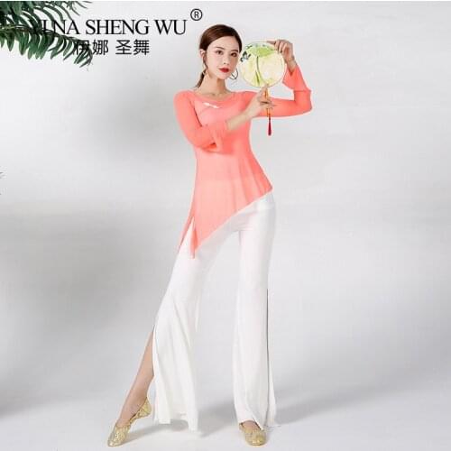 Chinese Dance Classical Dance Fall/winter Practice Clothes Female Gauze Elegant Dancing Pants Performance Outfit Dance Tops New