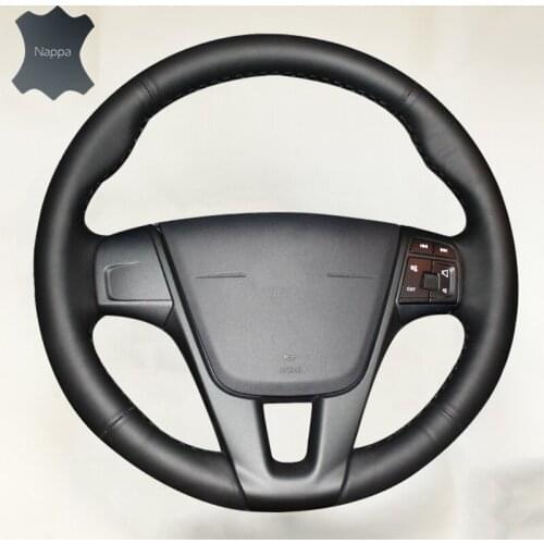 Braid on the Steering Wheel Cover for Volvo S60 V40 V60 V70 2014 XC60 Car accessories Breathable Nappa Leather