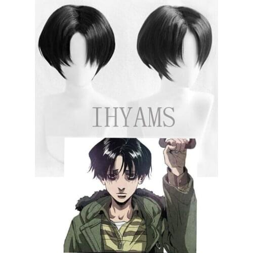 Killing Stalking Yoon Bum Yoonbum Short Black Heat Resistant Cosplay Costume Wig + Wig Cap