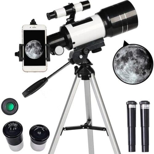 Professional Astronomical Telescope Monocular 150X Refractive Outdoor Travel Spotting Scope with Tripod for Beginners