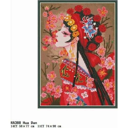 Joy Sunday Hua Dan Counted Cross Stitch Kits Embroidery Needlework Patterns 11CT 14CT Fabric Stamped Fabric Home Decor Painting