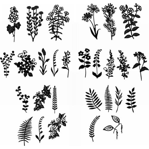 Different Types of Plants Dried Flowers Metal Cutting Dies New 2021 Embossing Scrapbooking Stencil Craft