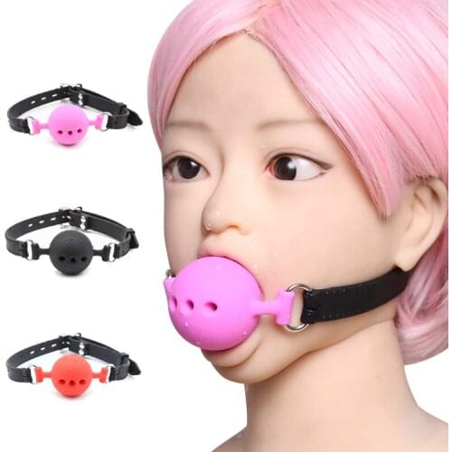 Silicone Open Mouth Gag Ball Bondage Restraints Sex Toy For Adults Slave Open Hole Ventilation Gag For Couples