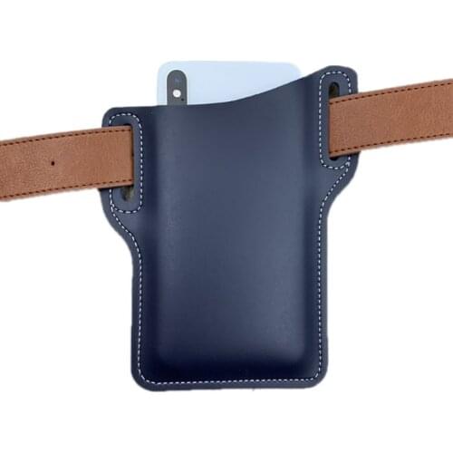 Universal Artificial Leather Mobile Phone Carrier Belt Pouch Men Waterproof Cellphone Retro Short Cell Phone Case Belt Bag Purse