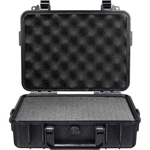 3size Waterproof Hard Tool Case Bag Storage Box With Sponge Black Carry Camera Lens Photography Toolbox Portable Suitcase