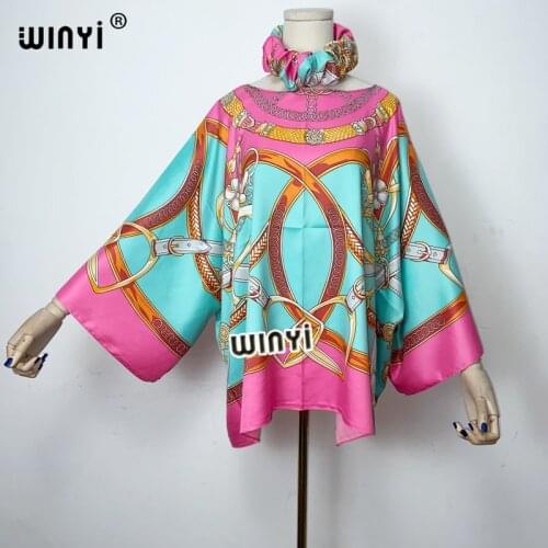 WINYI 2021 Elegant Printed Summer Boho Clothing For Women with Headband Dashiki African Lady Blouse европейская одежда For Women