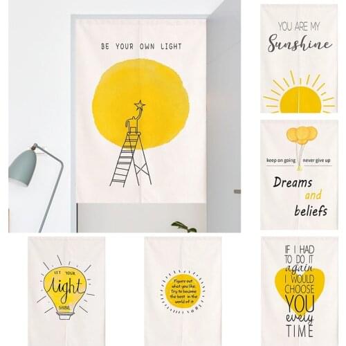 Japanese Star Partition Door Curtain Bedroom kitchen Linen Fabric for Curtains Shower Toilet Blackout Curtain Home Decoration