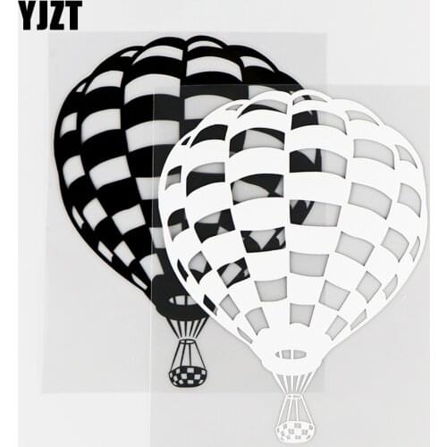 YJZT 12.4×16.3CM Dreamy Hot Air Balloon Beautiful Car Sticker Vinyl Decal Body Decoration Black / Silver 10A-0506