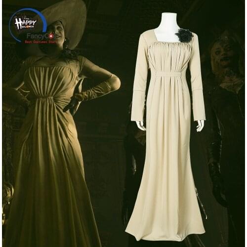 Lady Dimitrescu Dress Cosplay Costume Alcina Dimitrescu Vampire Lady Dress Outfit Women Soft Dress Evil Village Adult Kid XS-2XL