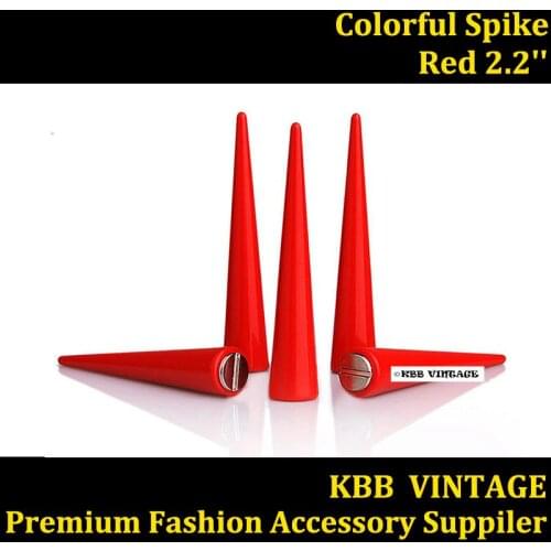 10pc Punk Spikes Screwback Spike Rock DIY Stud 2.2" Red