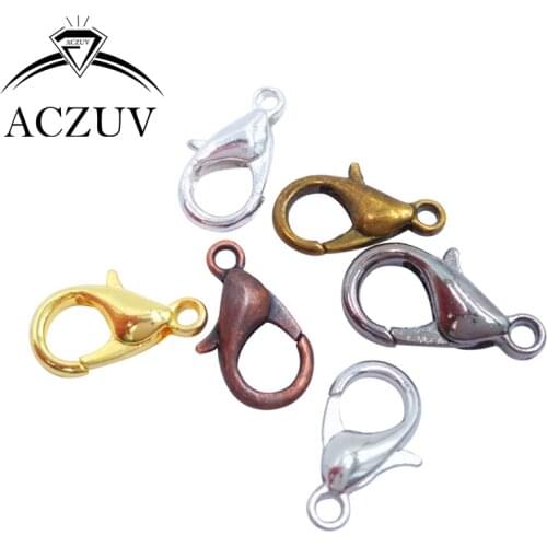 1000Pcs Silver Gold KC Gold Antique Bronze Rhodium Plated Gunmetal Black Claw Lobster Clasps Jewelry Hooks Findings Accessories