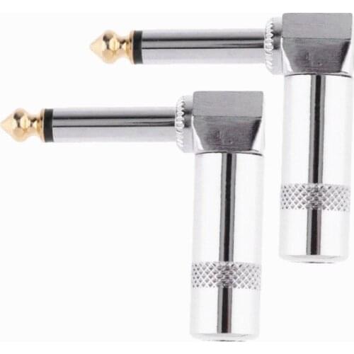 2pcs/Pack 6.35mm 6.5mm Right Angle Mono Audio Connector Male Plug 6.35mm Amplifier Microphone Plug 6.35mm TRS Plug Welding