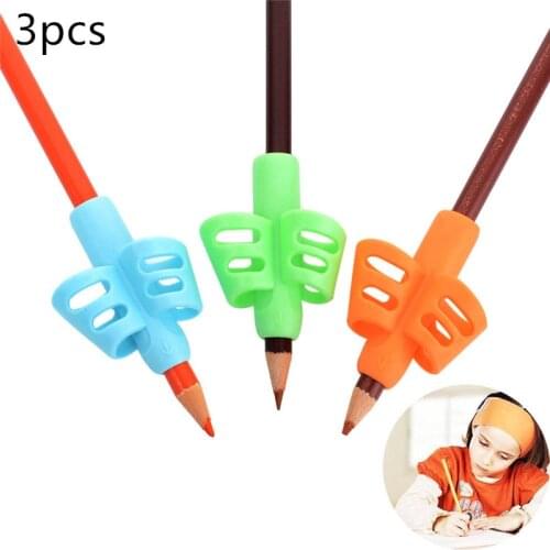 3pcs Children Writing Pencil Pen Holder Kids Learning Practise Silicone Pen Aid Grip Posture Correction Device for Students