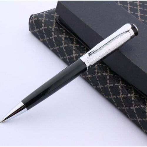 508 Black Lacquered Silver Mesh Metak BallPoint Pen Stationery Student Office School Supplies