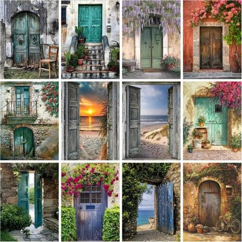 5D DIY Diamond Painting Cross Stitch Full Square/Round Drill Diamond Embroidery Door Landscape Picture of Rhinestones Home Decor