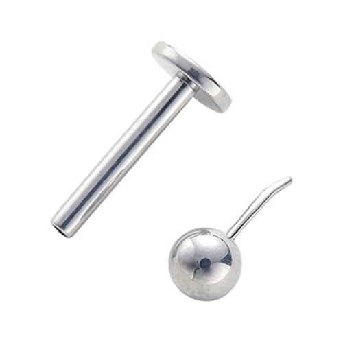 ASTM F136 Titanium Push Fit In Labret with Ball Threadless Jewelry