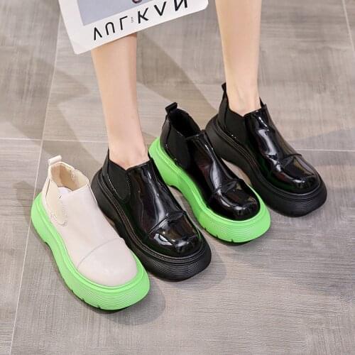 White Ankle Boots Summer Womens Shoes Chelsea Round Toe Flat Heel Boots-Women Low Lolita Rubber Med Rock Ladies 2021 Slip-On R