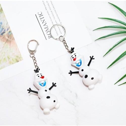 Disney Frozen Olaf Keychain LED Light Sound Model Toys ABS Snowman Figure Pendant Birthday Gift
