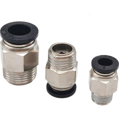 Black Pneumatic Fittings 3-16mm OD Hose Tube M3M5 1/4" 1/8" 3/8" 1/2" Male Thread Push In Joint Air Gas Connector Quick Fittings