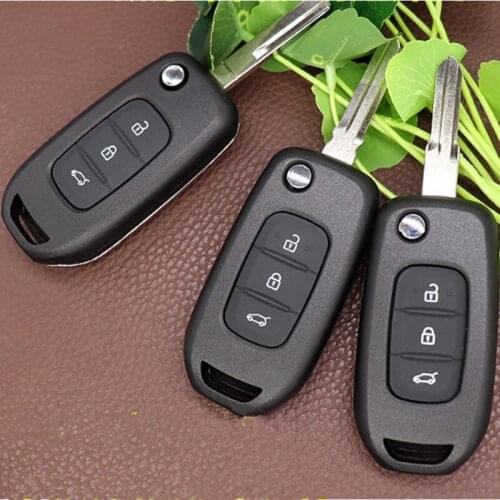 DAKATU For Renault XP Kadjar Megan 3 Button Folding Flip Car Key Case Replacement Remote Key Shell Auto Flip Key Cover