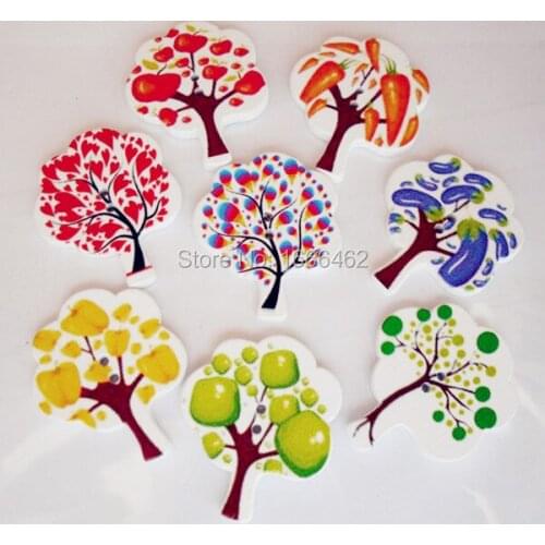 Wood Sewing Button Scrapbooking Trees At Random Two Holes 26mm x 31mm, 50 PCs 2015 new