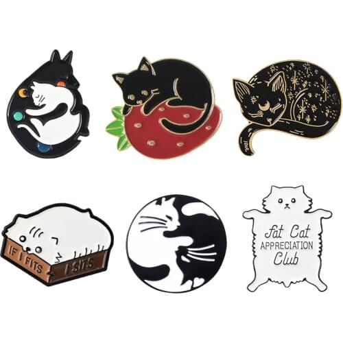 Meow Cat Kindergarten Enamel Pins Box Kitten Hugging Cats Badge Custom Brooch Bag Clothes Lapel Pin Cartoon Animal Jewelry Gift