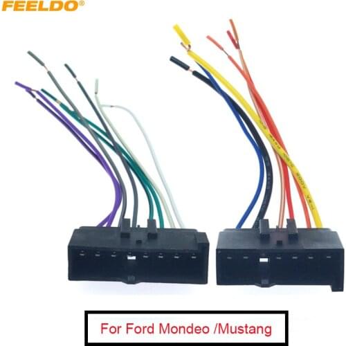 FEELDO Car Radio Audio Stereo Amplifier Sub Interface Wire Harness for Ford /Mustang Mondeo