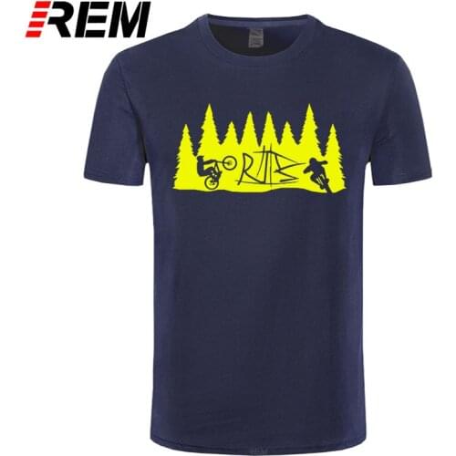 REM tee Men cotton t shirt funny Creator Mountain Biking Shirt with Downhill Freeride T-Shirts Man Shirt Tops Free freight