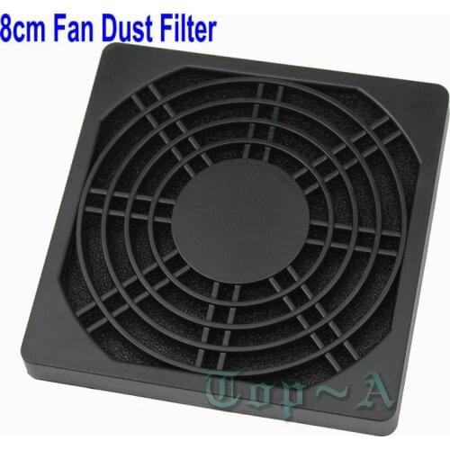 Gdstime 5Pcs 80mm PC Computer Fan Dust Cover Case 3 in 1 Dustproof Sponge Filter Mesh Black Plastic Guard Strainer 3.15inch
