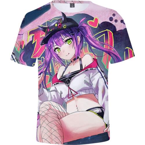 HOLOLIVE VTuber Tokoyami Towa 3D Print Spring Summer Preppy Men/Women Street Clothes T-shirt Streetwear Kawaii style