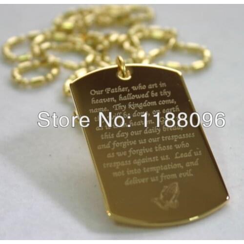 Custom personalized dog tags low price Gold plating dog tags cheap bible dog tag