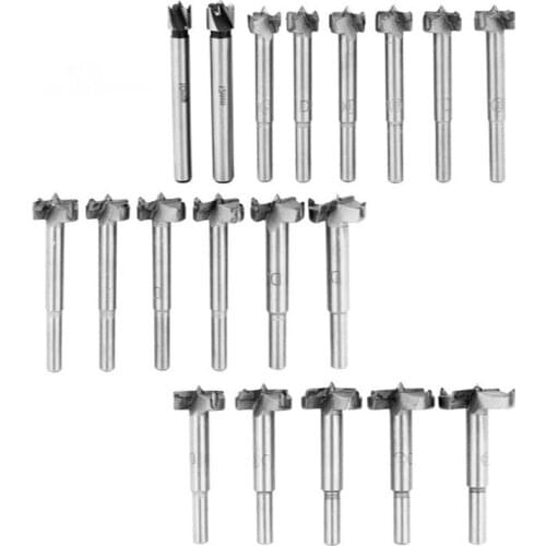 Quality Cemented carbide 10-40mm 10-42mm Wood Boring Forstner Auger Drill Bit Set Woodworking Hinge Cutter Hole Saw Cutting