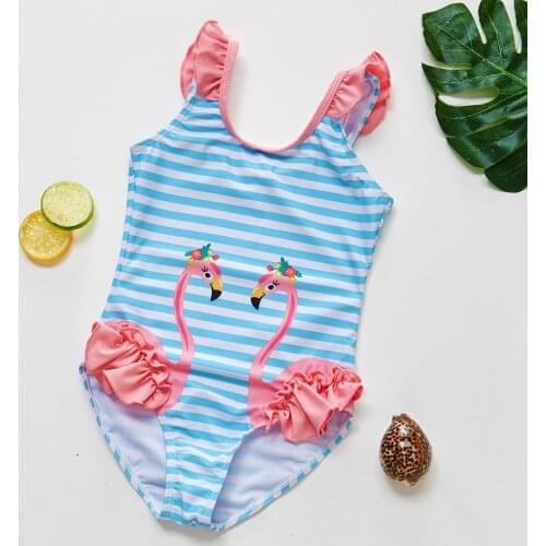 New 2020 Girls swimwear 2-6Y Toddler Baby Girls swimsuit Strips print Kids swimwear Swimming suit for Baby girl Beachwear-ST232