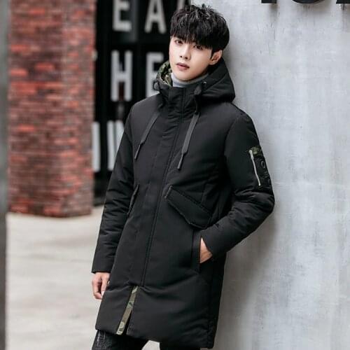 Men hooded cotton clothing 2018 new winter thickening youth jacket casual loose hooded large size clothes long coat male