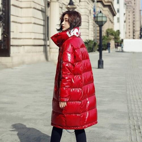 Streetwear Women Jackets Winter Glossy Waterproof Down Cotton Jacket Warm Long Coat Female Oversized Parkas Woman Clothes SLZ1